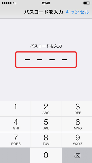 パスコード入力