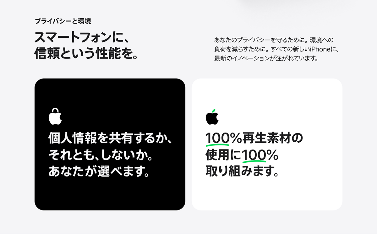 スマートフォンに、信頼という性能を。