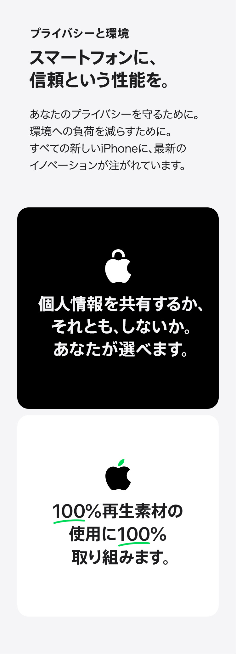 スマートフォンに、信頼という性能を。